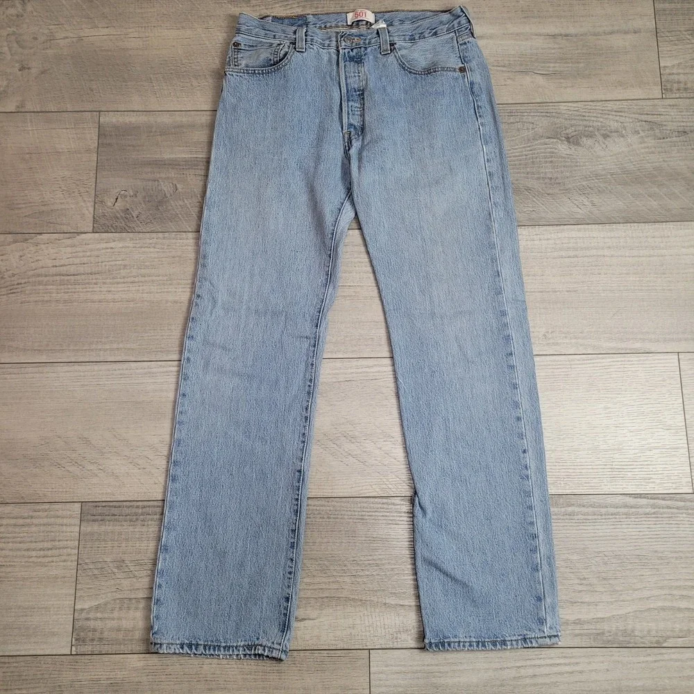 👖Levi's 501XX Jeans Mens 34x34 (fits 32x34) Stonewash Fade Blue Button Fly 2008